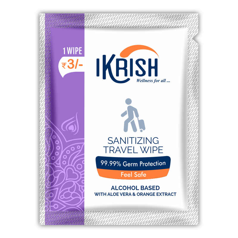 Buy Sanitizing Travel Wipes Box of 100 Ikrish Wellness